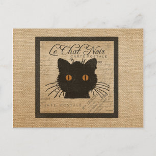 Carte Postale Burlap Le Conversation Noir French Le Chat Noir