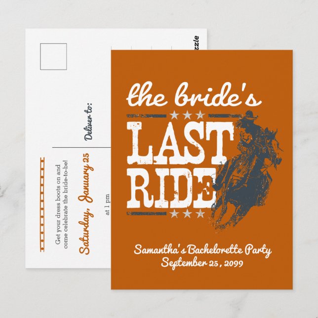 Carte Postale Burnt Orange La Dernière promenade de la mariée (Devant / Derrière)