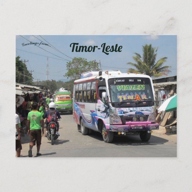 Carte Postale Bus à Baucau Timor Oriental (Devant)