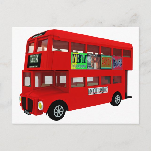 Carte Postale Bus à deux étages (Devant)