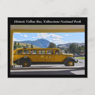 Carte Postale Bus jaune, Parc national de Yellowstone, Wyoming