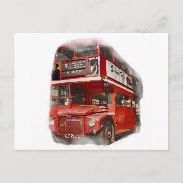 Carte Postale Bus Old Red London (Devant)