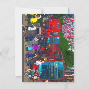 Carte Postale Bus Red London sur Oxford Street Londres