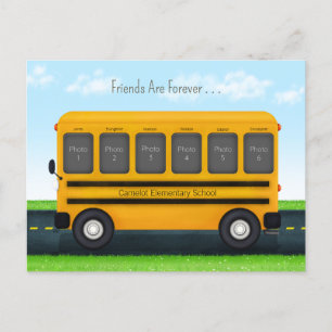 Carte Postale Bus scolaire 6 Cadre photo personnalisé Meilleurs 