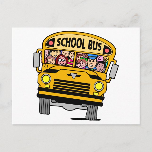 Carte Postale Bus scolaire avec retour à l'école (Devant)