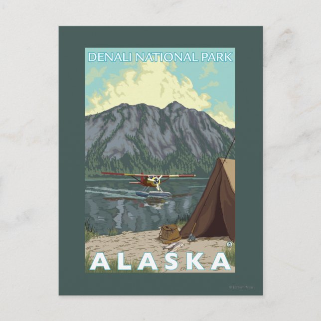 Carte Postale Bush Plane & Fishing - Denali Nat'l Park, (Devant)