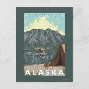 Carte Postale Bush Plane & Fishing - Denali Nat'l Park,