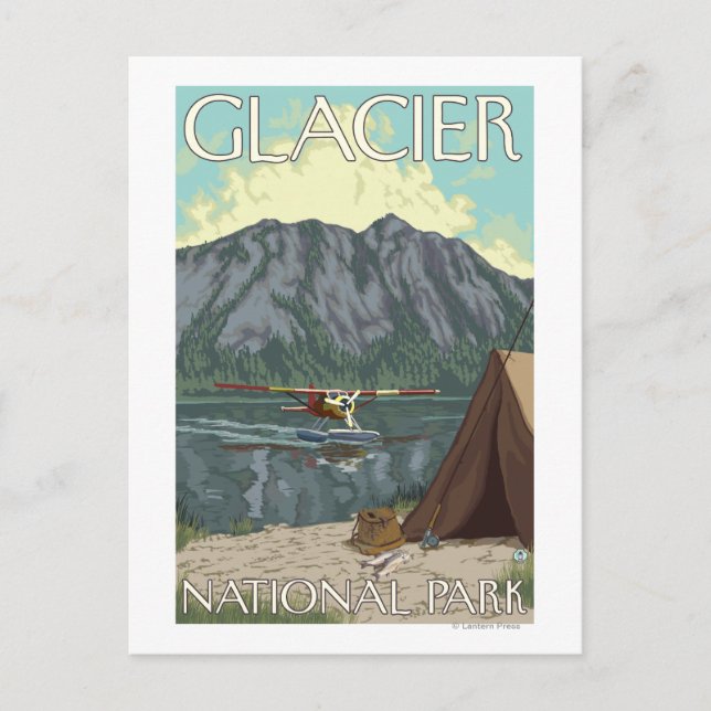 Carte Postale Bush Plane & Fishing - Glacier National Park, MT (Devant)
