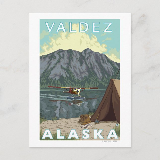 Carte Postale Bush Plane & Fishing - Valdez, Alaska (Devant)