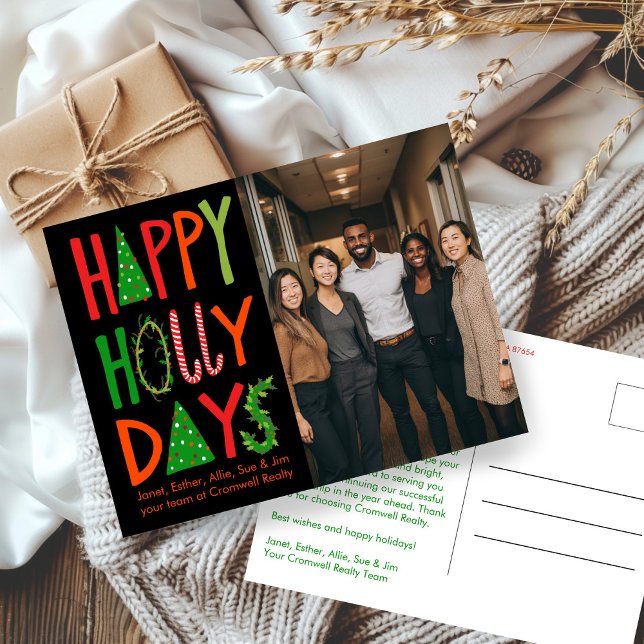 Carte Postale Business Corporate Christmas Holiday CUSTOM Photo  (Business Corporate Christmas Holiday CUSTOM Photo Postcard
)