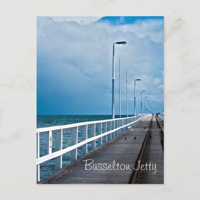 Carte Postale Busselton Jetty sur une journée nuageuse (Devant)