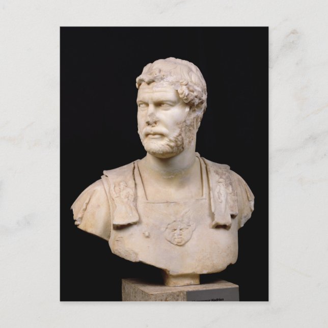 Carte Postale Buste de l'empereur Hadrien trouvé en Crète (Devant)
