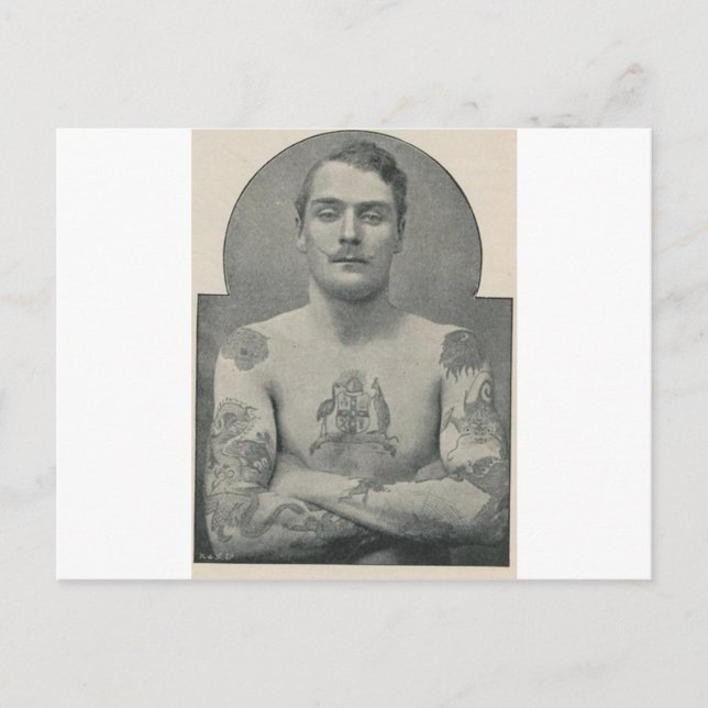 Carte Postale Butch Bruce, le marin australien tatoué (Devant)