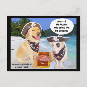 Carte Postale Butin de pirate rôti de croupe