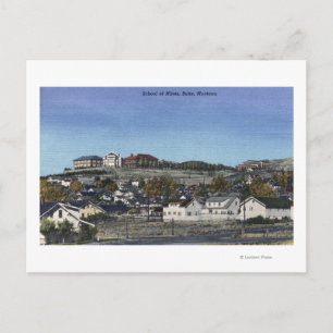Carte Postale Butte, Montana - École des Mines Vue de