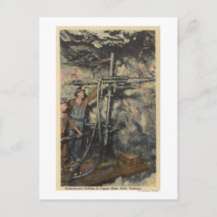 Carte Postale Butte, Montana - Forage souterrain dans le cuivre