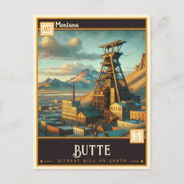 Carte Postale Butte, Montana | VINTAGE (Devant)