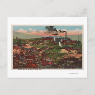 Carte Postale Butte, MT - Vue des usines et des maisons sur Hill