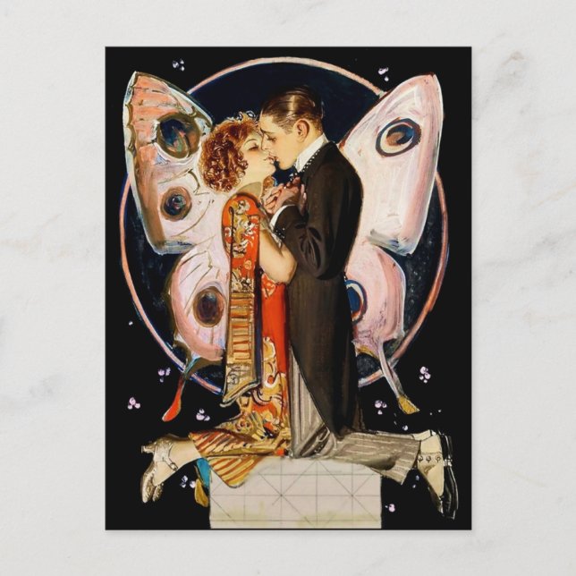 Carte Postale “Butterfly Couple” by FX Leyendecker (Devant)