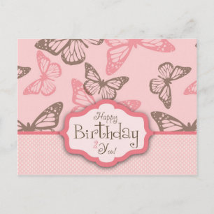 Carte Postale Butterfly Kisses Birthday Postcard II
