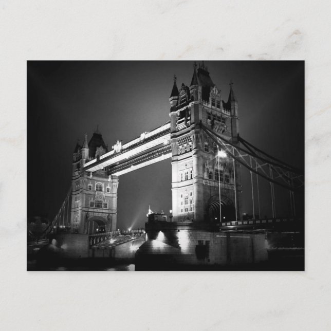 Carte Postale BW Black & White London Tower Bridge (Devant)