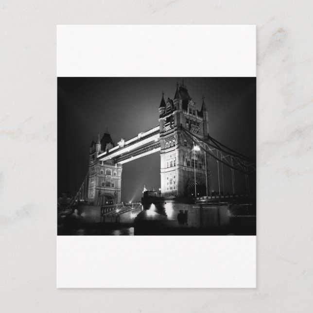 Carte Postale BW Black & White London Tower Bridge (Devant)
