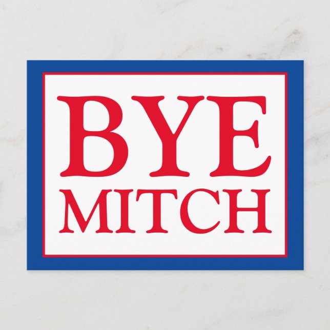 Carte Postale Bye Mitch McConnell Vote Élection bleue du Sénat (Devant)