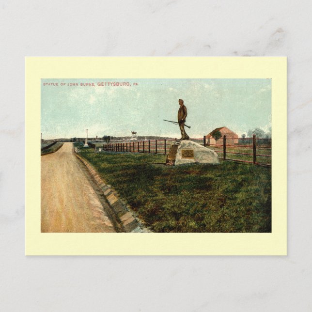 Carte Postale c1915 Statue de John Burns GETTYSBURG PENNSYLVANIA (Devant)
