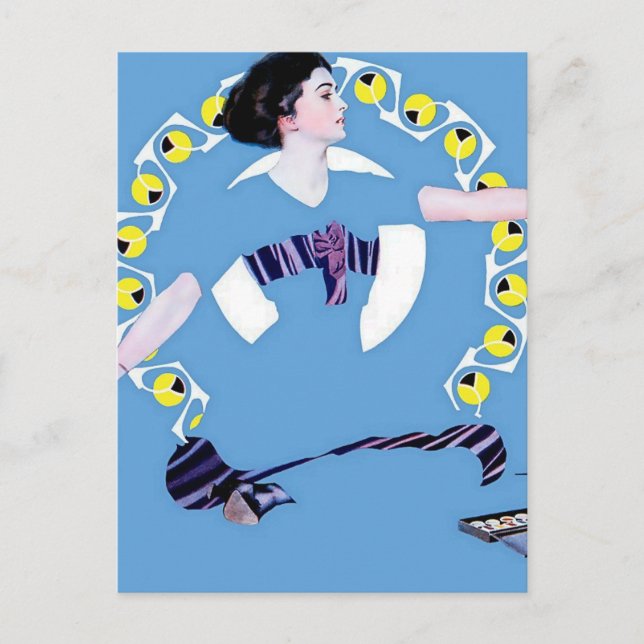 Carte Postale C Coles Phillips "A Troublesome Toy" Fadeaway Girl (Devant)