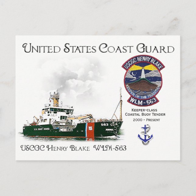 Carte Postale C côtier de balise USCGC Henry Blake WLM-563 (Devant)