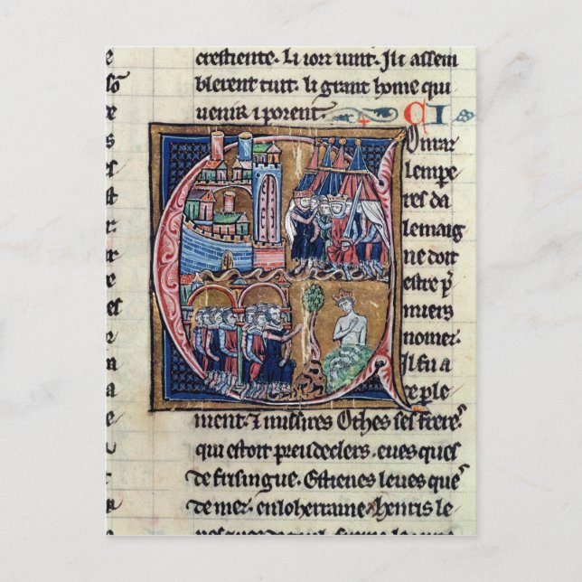 Carte Postale 'C' initial historique représentant Conrad III (Devant)