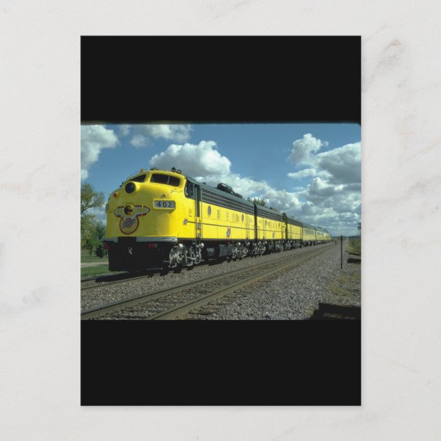 Carte Postale C&N EMD F-7A #402 avec passager_Trains (Devant)