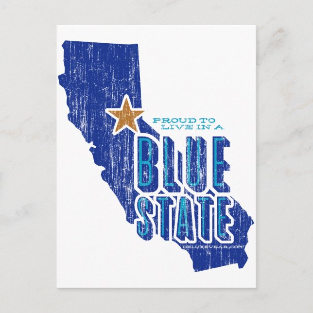 Carte Postale CA - État bleu fier (Devant)