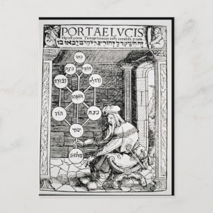 Carte Postale Cabaliste juif tenant un séphiroth