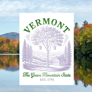 Carte Postale Cabane à Sucre de Maple Vintage du Vermont