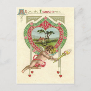 Carte Postale Cabane de la torche du cœur de Cupidon Rose