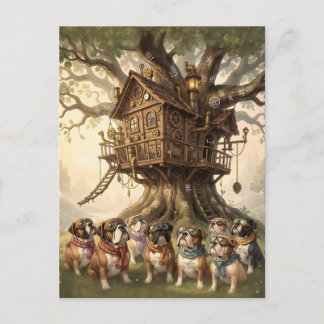 Carte Postale Cabane perchée fantaisiste construite à l'intérieu