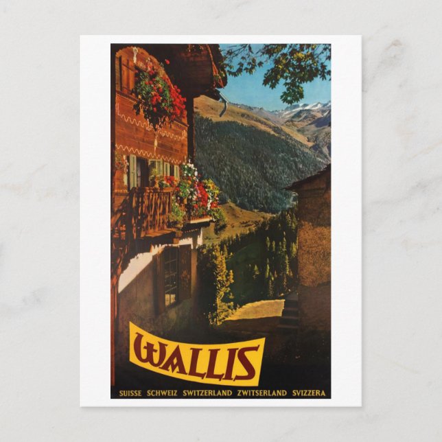 Carte Postale Cabine de journal en Wallis, Suisse (Devant)