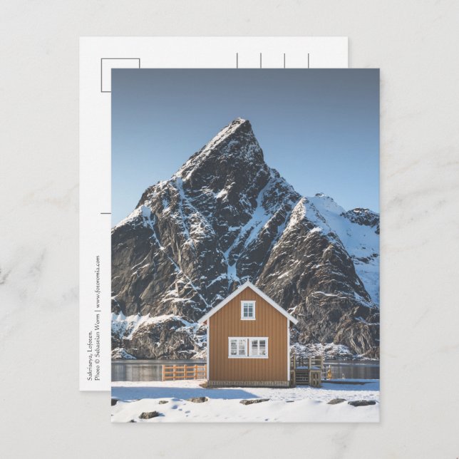 Carte Postale Cabine jaune Lofoten (Devant / Derrière)