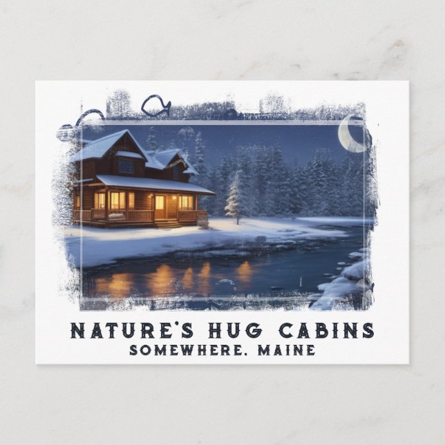 Carte Postale *~* Cabine Moon Artsy AP49 Winter Fishy Sketch (Devant)