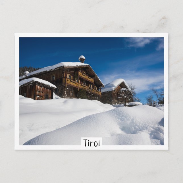 Carte Postale Cabines traditionnels en bois de neige (Devant)