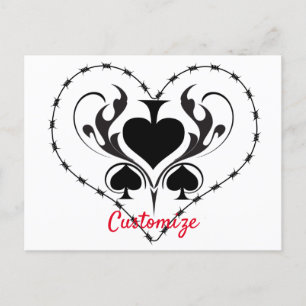 Carte Postale Câble Barbelé Coeur Black Spades Thunder_Cove