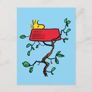 Carte Postale cacahuètes Bois en sieste dans le plat de Snoopy