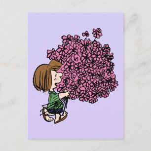 Carte Postale Cacahuètes   Bouquet rose de Peppermint Patty
