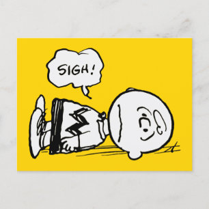Carte Postale cacahuètes   Charlie Brown est en panne