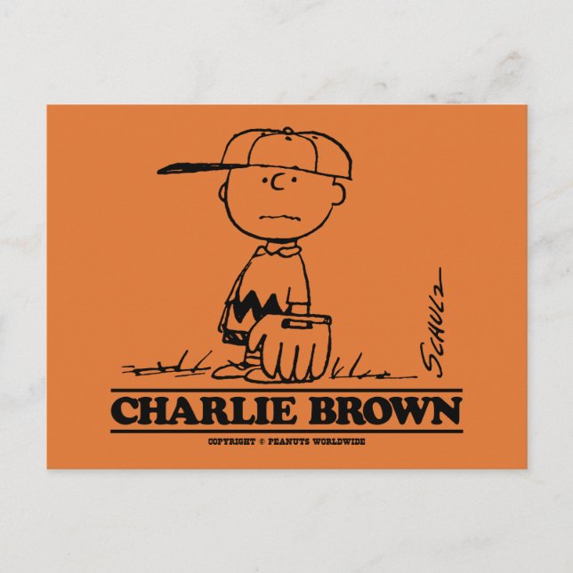 Carte Postale cacahuètes | Charlie Brown Jouer à la balle (Devant)