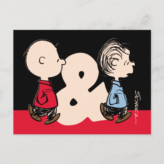 Carte Postale cacahuètes | Charlie Brown & Linus (Devant)