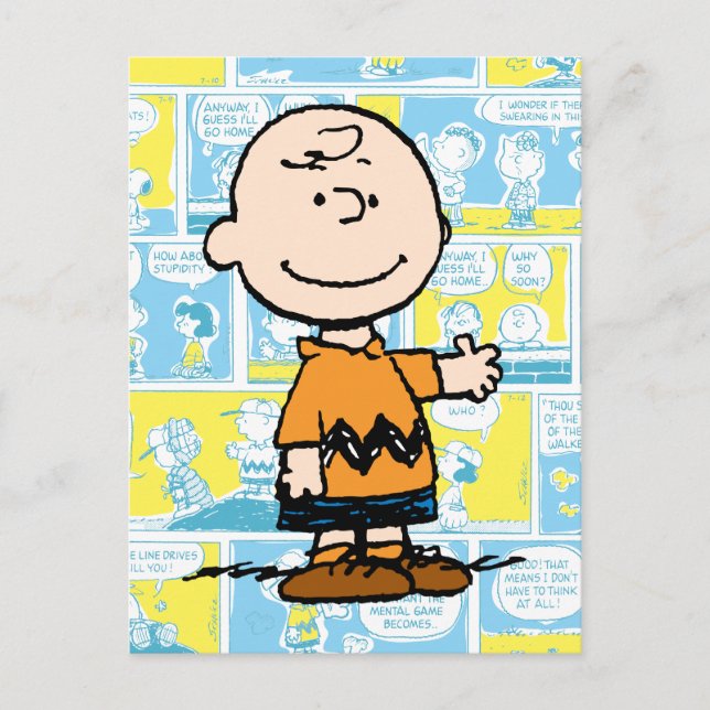 Carte Postale cacahuètes | Charlie Brown Motif de bande dessinée (Devant)