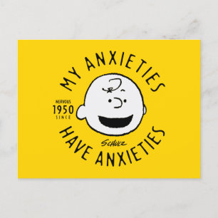 Carte Postale cacahuètes   Charlie Brown Nervous depuis 1950