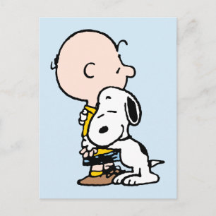 Carte Postale cacahuètes Charlie Brown & Snoopy Hug